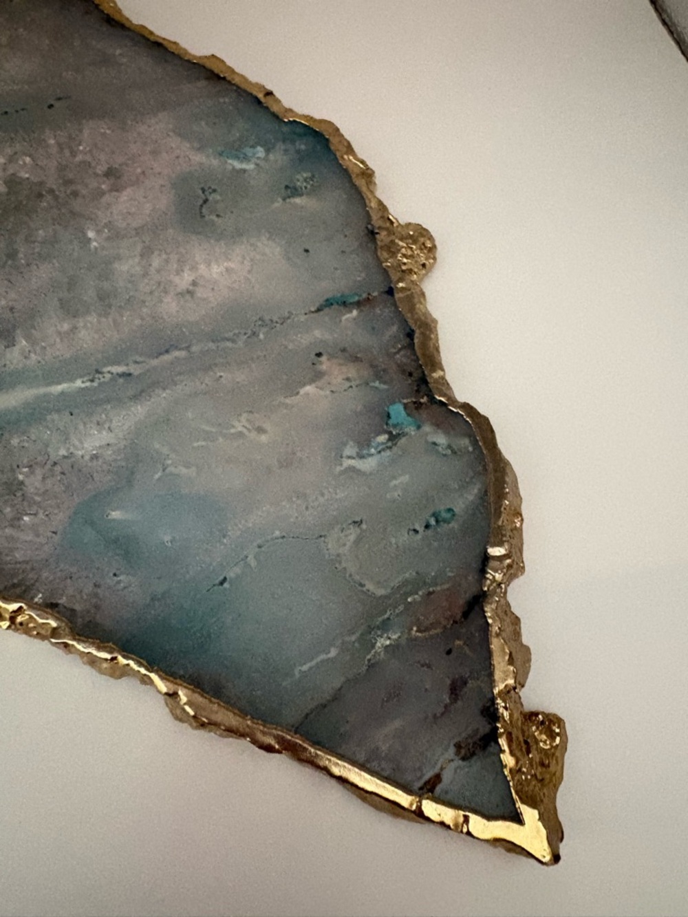 Anthropologie Gilded Agate Blue Quartz Cheese Serving Tray Platter New - Picture 3 of 13